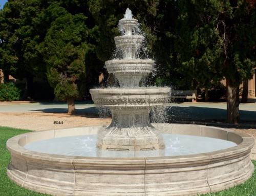 Fuente de piedra para jardín con estanque-Fuente 4 alturas Verona